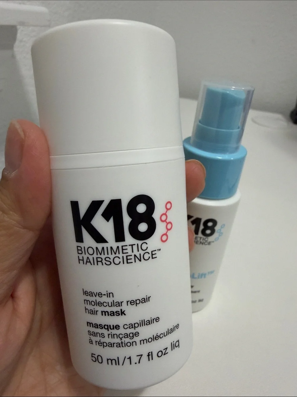 K18 AstroLift Reparative Volume Spray & K18 Leave-In Repair Mask